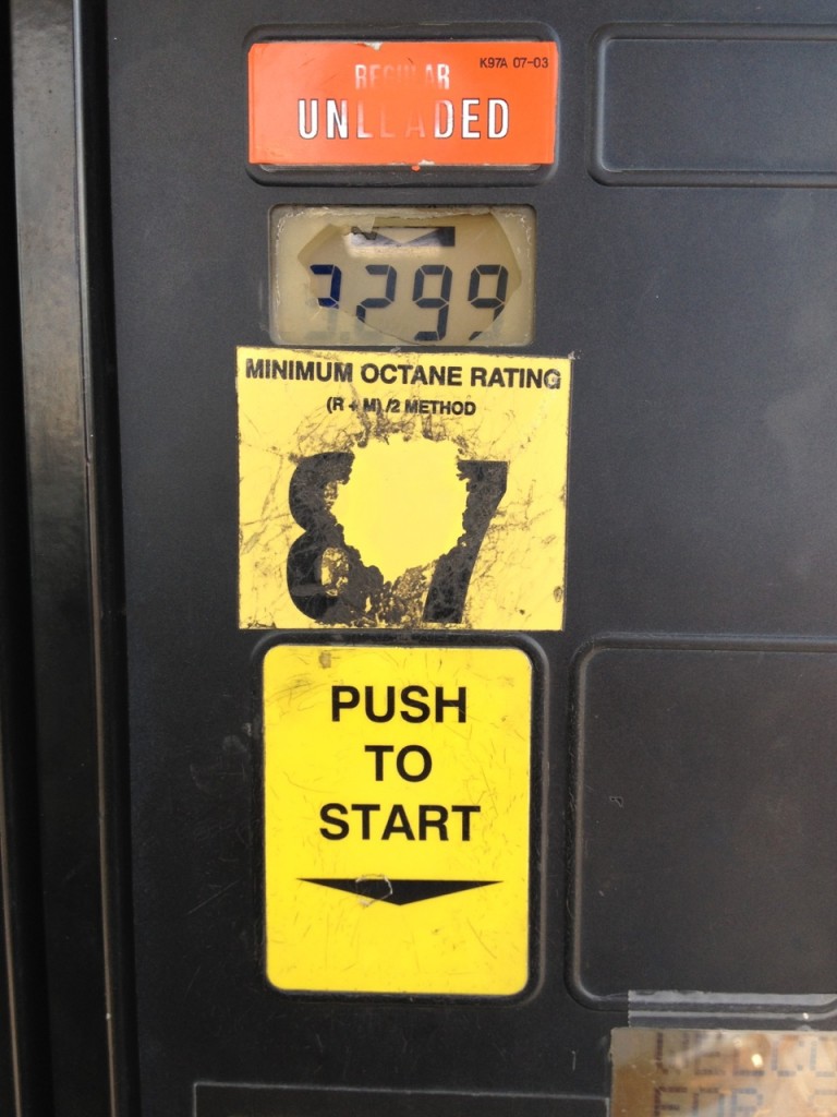 Gas pump button