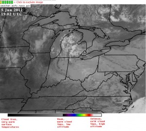 GOES of cloud coverage on transit day
