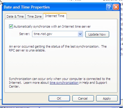 Windows Date and Time Properties