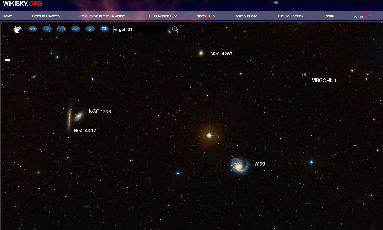 Wikisky screenshot of M99 vicinity