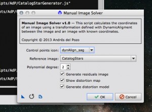 ManualImageSolver script panel.